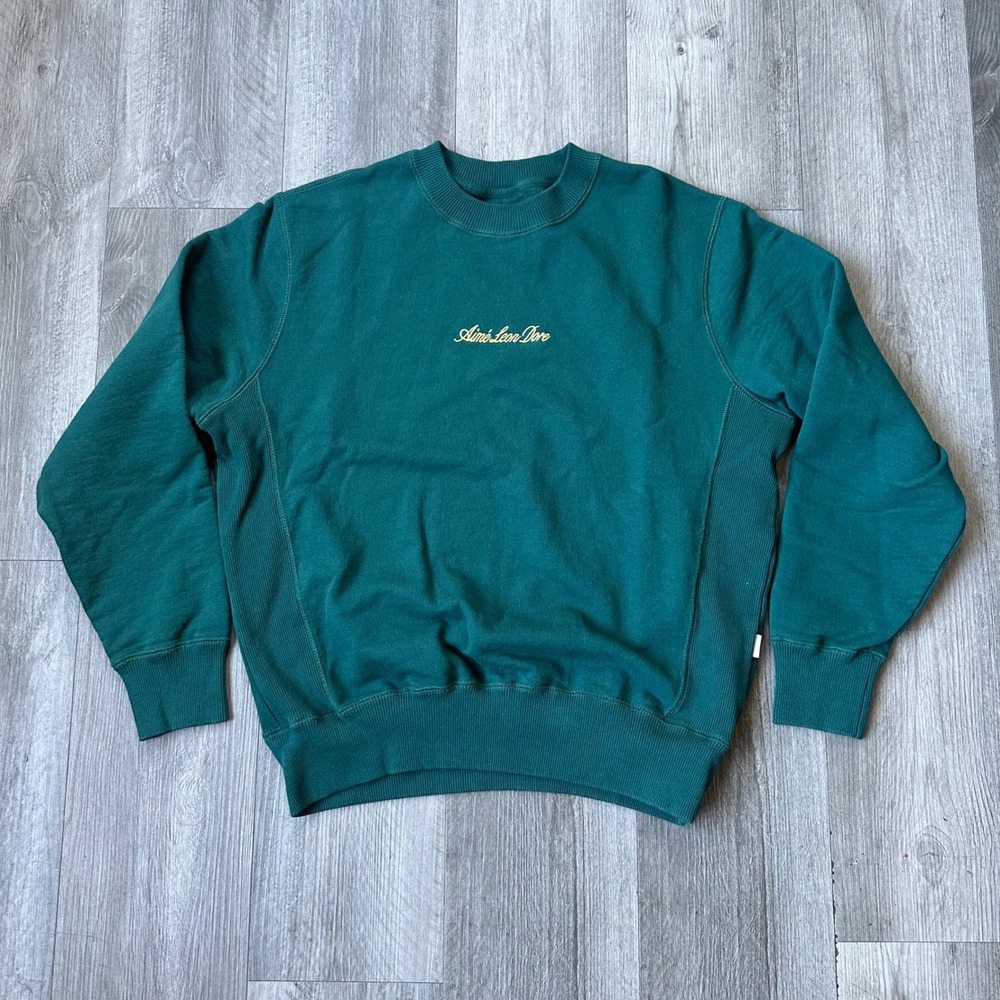 Aimé Leon Dore Green Embroidered Crewneck Sweatshirt Men's M